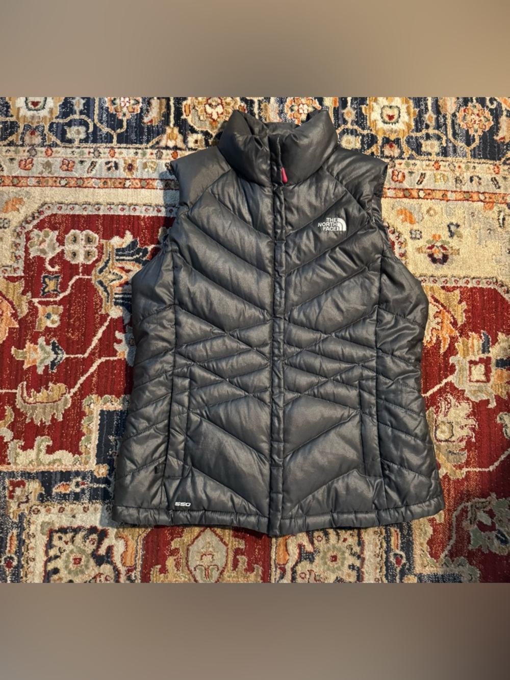 The Northface Goosedown Vest 550 Metallic Grey Womens Size Large